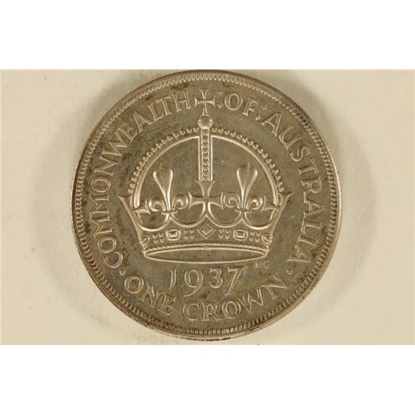 1937 AUSTRALIA SILVER 1 CROWN .841 OZ. ASW