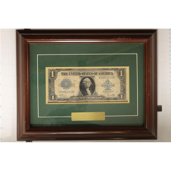 1923 US $1 SILVER CERTIFICATE HORSE BLANKET IN A