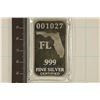 Image 2 : 1 TROY OZ .999 FINE SILVER PF INGOT US STATE SILV.