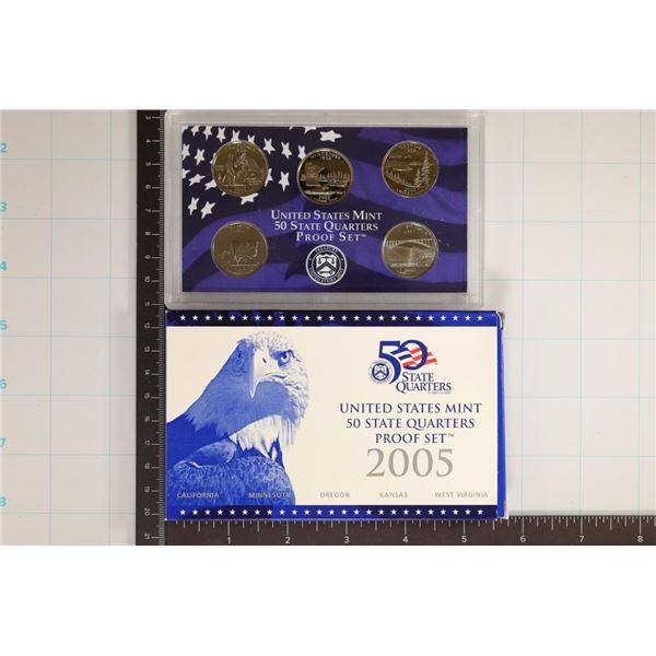 2005 US 50 STATE QUARTERS PROOF SET WITH BOX