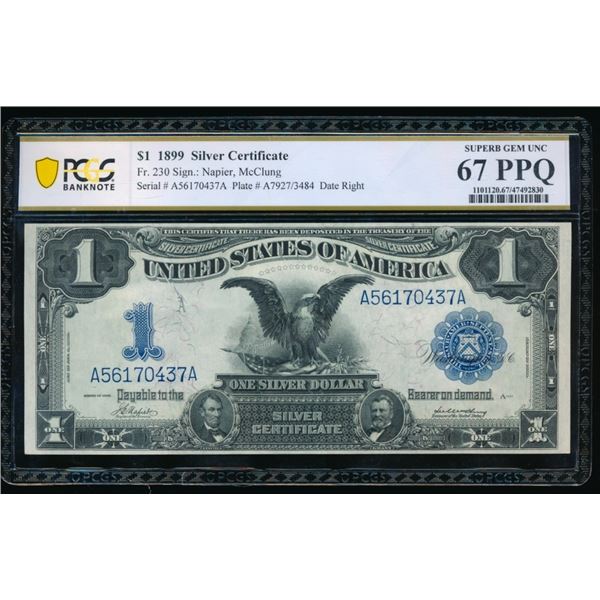 1899 $1 Black Eagle Silver Certificate PCGS 67PPQ