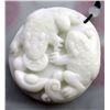 Image 1 : Jade 280cts of Real Jade Two Fortune Toad Frogs Coin Yuanbao Money Amulet