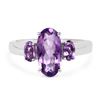 Image 3 : Plated Rhodium 2.42ctw Amethyst Ring