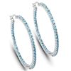 Image 1 : Plated Rhodium 3.60ctw Blue Topaz Earrings