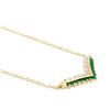 Image 2 : Plated 18KT Yellow Gold 0.59cts Green Agate and Diamond Necklace