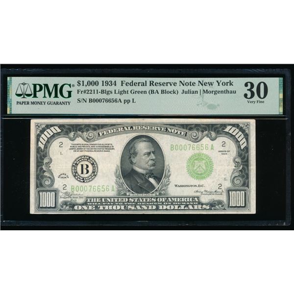 1934 $1000 New York FRN PMG 30