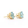 Image 2 : Plated 18KT Yellow Gold 5.50ctw Blue Topaz Earrings