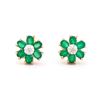 Image 1 : Plated 18KT Yellow Gold 1.82cts Green Agate and Diamond Earrings