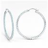 Image 3 : Plated Rhodium 3.60ctw Blue Topaz Earrings