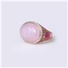 Image 2 : 18k Rose Gold Jadeite, Pink Sapphire, Diamond & Ruby Ring By Carlo Rici