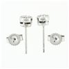 Image 5 : NEW Solid 14k White Gold 0.42 ctw Bezel Set Round Brilliant Diamond Stud Earring