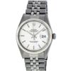 Image 2 : Rolex Mens Stainless Steel 36MM Silver Index White Gold Bezel Datejust Wristwatc