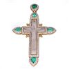 Image 1 : Antique Peruvian Rock Crystal Crucifix Mounted as Pendant by Carlo Rici