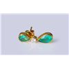Image 2 : 18K Yellow Gold & Emerald Earrings