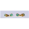Image 3 : 18K Yellow Gold & Emerald Earrings