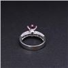 Image 5 : 18K White Gold Pink Sapphire & Diamond Ring by Carlo Rici