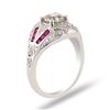 Image 2 : 0.96 ctw CENTER Diamond and 0.43 ctw Ruby Platinum Ring (1.21 ctw Diamonds)