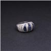 Image 2 : 18K White Gold Sapphire & Pave Diamond Ring