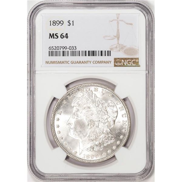 1899 $1 Morgan Silver Dollar Coin NGC MS64