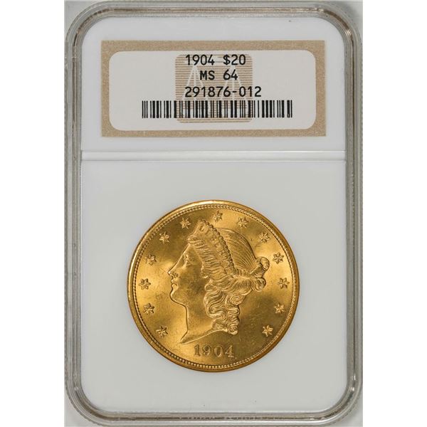 1904 $20 Liberty Head Double Eagle Gold Coin NGC MS64