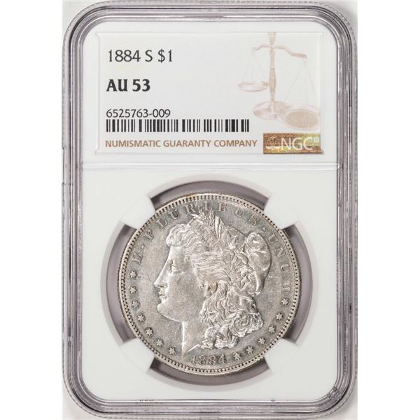 1884-S $1 Morgan Silver Dollar Coin NGC AU53