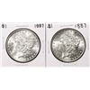 Image 1 : Lot of (2) 1887 $1 Morgan Silver Dollar Coins