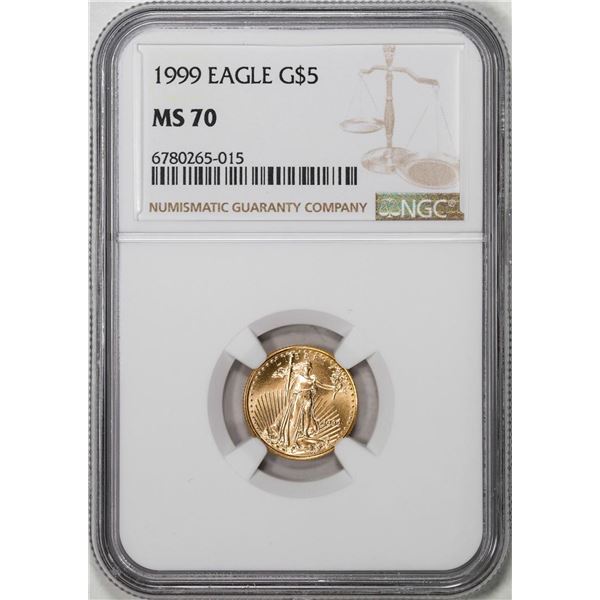 1999 $5 American Gold Eagle Coin NGC MS70