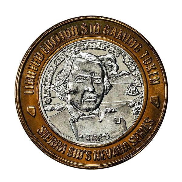 .999 Silver Sierra Sid's Sparks, Nevada $10 Limited Edition Casino Gaming Token