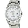 Image 1 : Rolex Men's Stainless Steel White Roman Datejust Wristwatch