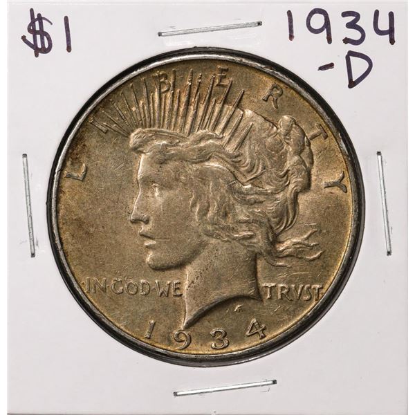 1934-D $1 Peace Silver Dollar Coin