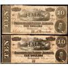Image 1 : Lot of (2) 1864 $10 Confederate States of America Notes