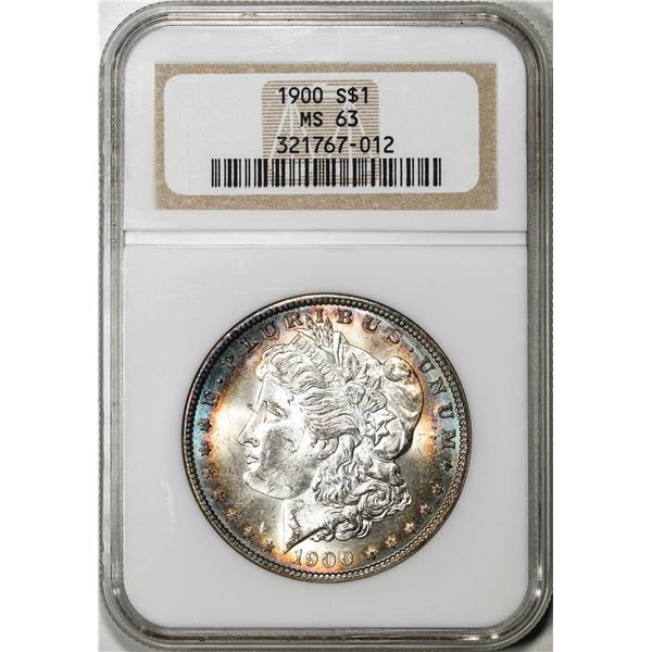 1900 $1 Morgan Silver Dollar Coin NGC MS63 Nice Toning