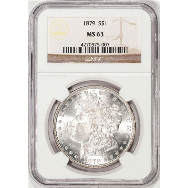 1879 $1 Morgan Silver Dollar Coin NGC MS63 Amazing Reverse Toning