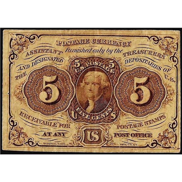 July 17, 1862 First Issue Five Cents Fractional Currency Note