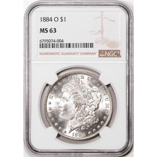 1884-O $1 Morgan Silver Dollar Coin NGC MS63