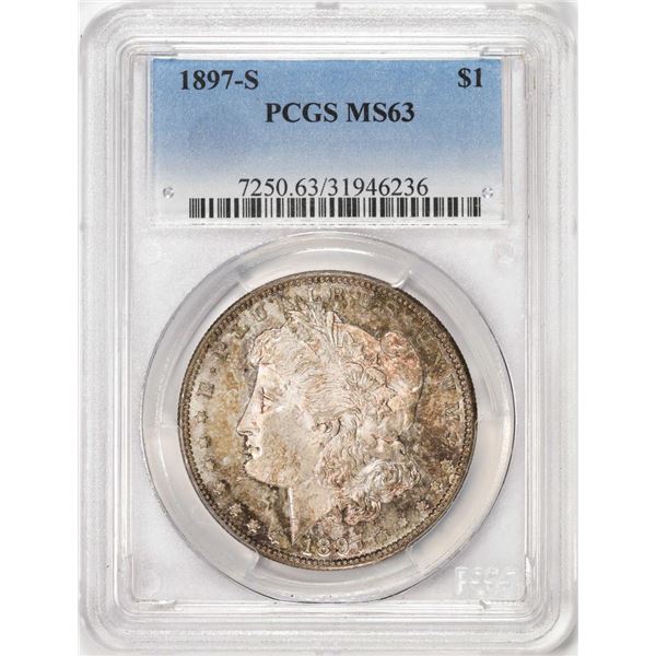 1897-S $1 Morgan Silver Dollar Coin PCGS MS63