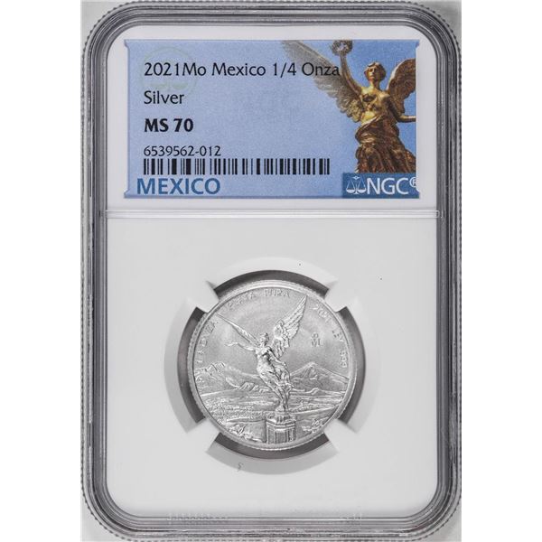 2021-Mo Mexico 1/4 oz Silver Libertad Coin NGC MS70