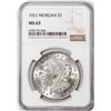 Image 1 : 1921 $1 Morgan Silver Dollar Coin NGC MS63