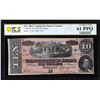 Image 1 : 1864 $10 Confederate States of America Note T-68 PCGS Uncirculated 61PPQ