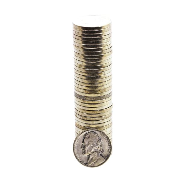 Roll of (40) Brilliant Uncirculated 1944-P Jefferson Nickel Coins