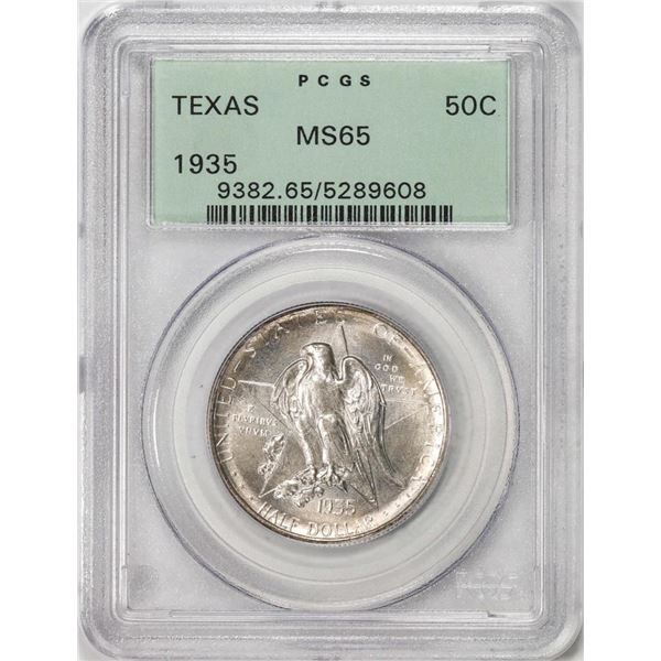 1935 Texas Commemorative Half Dollar Coin PCGS MS65 Old Green Holder