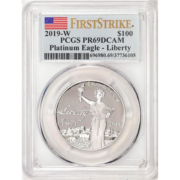 2019-W $100 Proof American Platinum Eagle Coin PCGS PR69DCAM First Strike