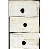 Image 2 : Lot of (3) 1790 Connecticut Comptrollers Office Colonial Currency Notes Cut Canceled