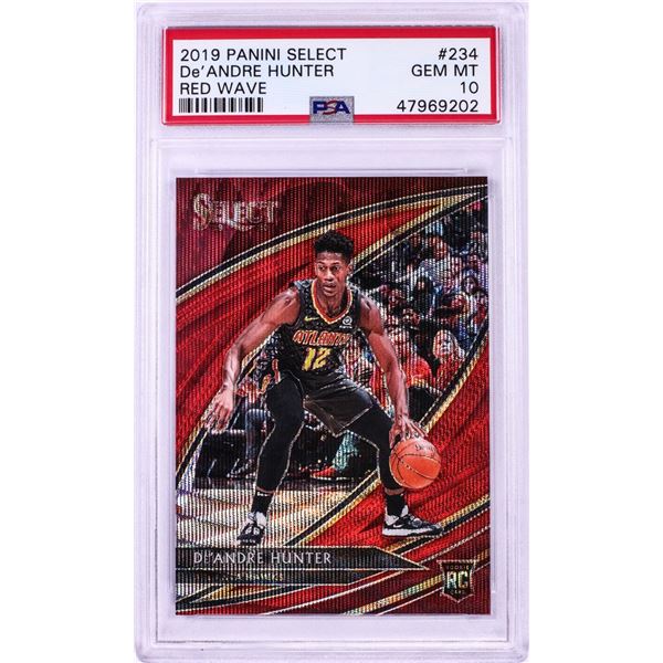 2019 Panini Select Red Wave De'Andre Hunter NBA Card #234 PSA Gem Mint 10