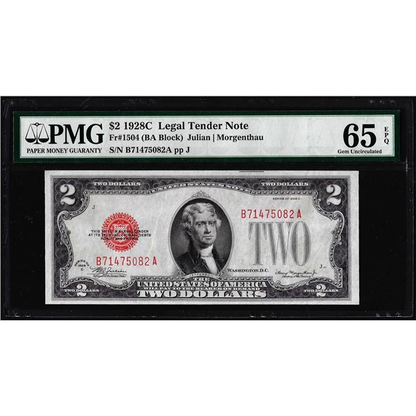 1928C $2 Legal Tender Note Fr.1504 PMG Gem Uncirculated 65EPQ