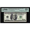 Image 1 : 1996 $100 Federal Reserve Printed Fold Error Note New York Fr.2175-B PMG Very Fine 25