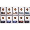 Image 2 : Lot of (10) 1942-D Lincoln Wheat Cent Coins NGC MS67RD