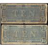 Image 2 : Lot of (2) 1864 $10 Confederate States of America Notes