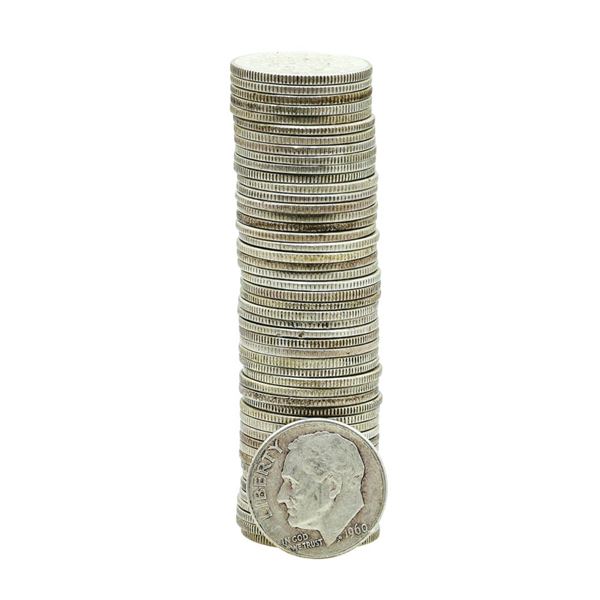 Roll of (50) Mixed Date Roosevelt Dime Coins