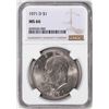 Image 1 : 1971-D $1 Eisenhower Silver Dollar Coin NGC MS66